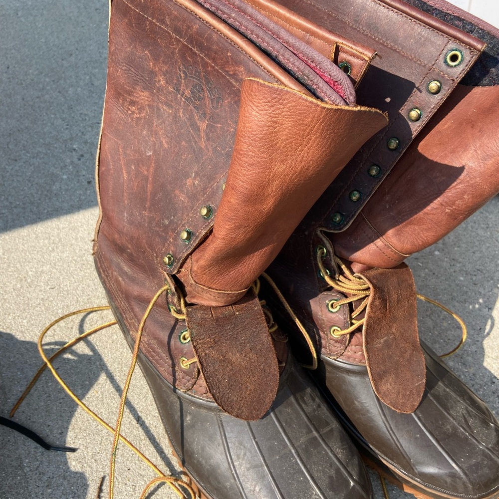 Men's Brown and Black Leather Boots